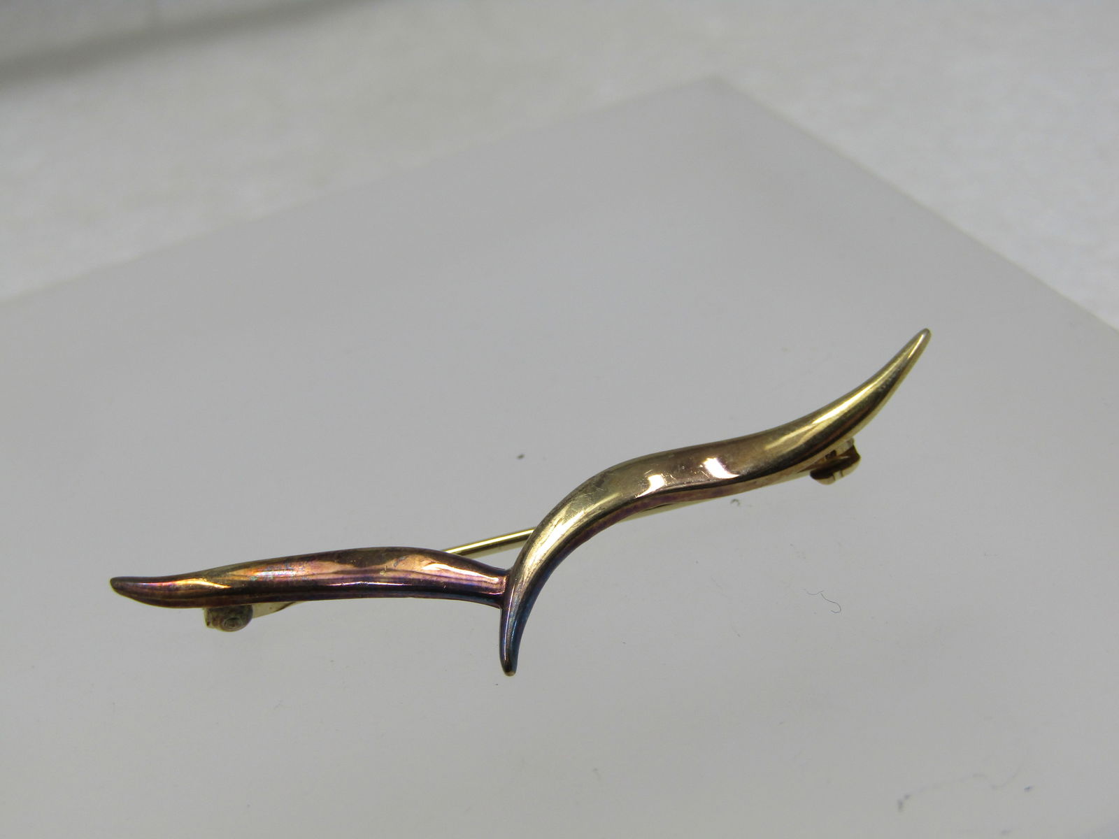 Vintage Sterling Vermeil V Brooch, 1960's-1980's - 5