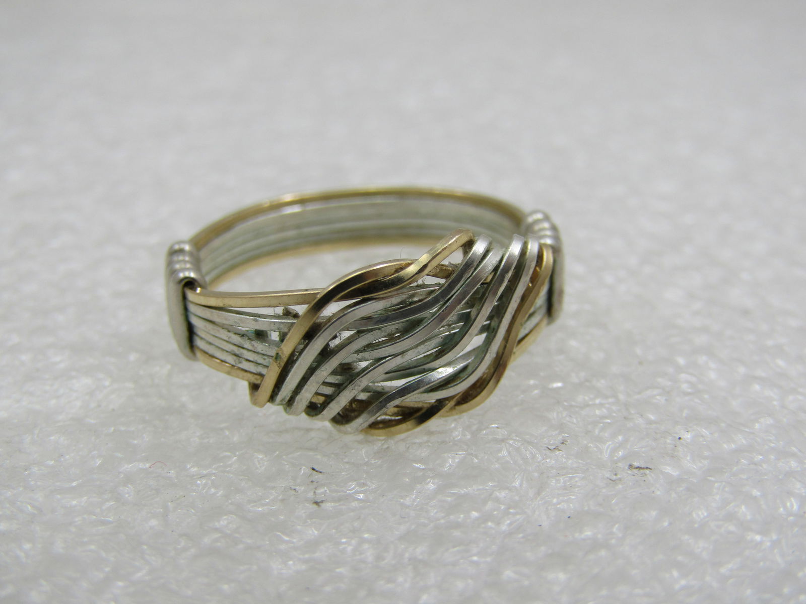 Vintage Stering & 10kt Gold Wrapped Ring, Sz. 7, Unisex. - 4