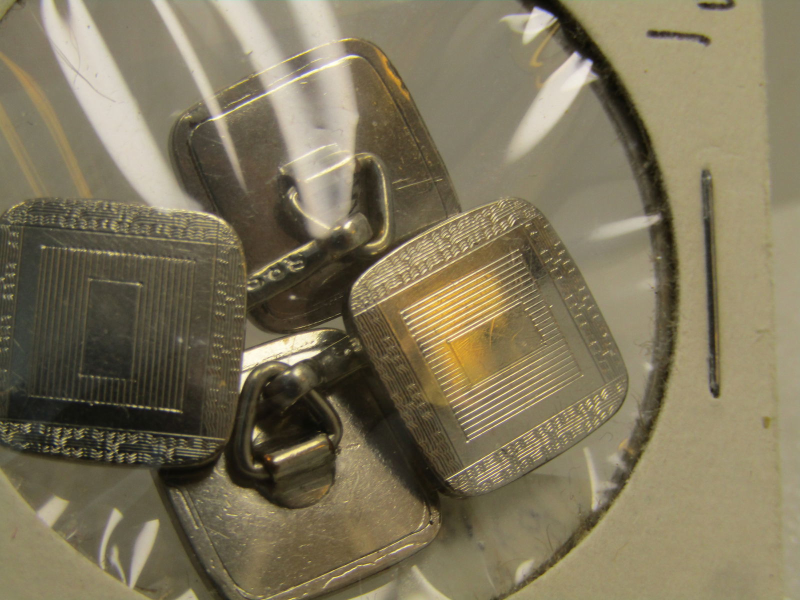 Vintage Art Deco Bar Cufflinks, 1920's-1930's, Marked 585 - 3