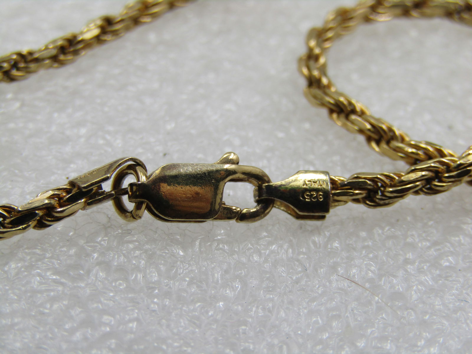 Vintage Sterling Vermeil Blue Enameled CZ Star Round Slide, 24", Signed - 9