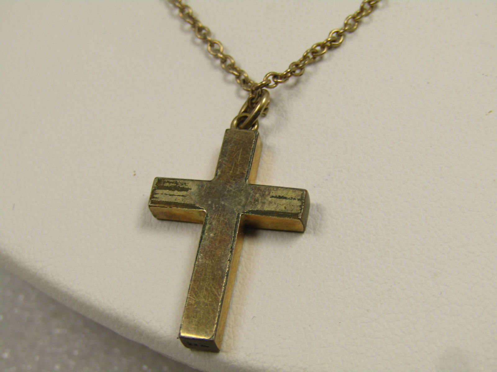 Vintage 12kt G.F. Cross Necklace, 18", Signed Luster, 1930's-1940's - 3