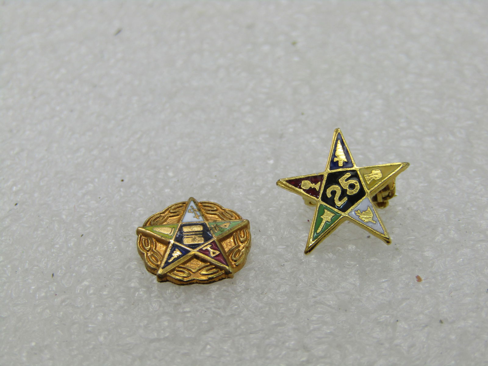 Vintage Masonic 25 Yr. Enameled Pin/Brooch with a Masonic Enameled Extra Piece - 3