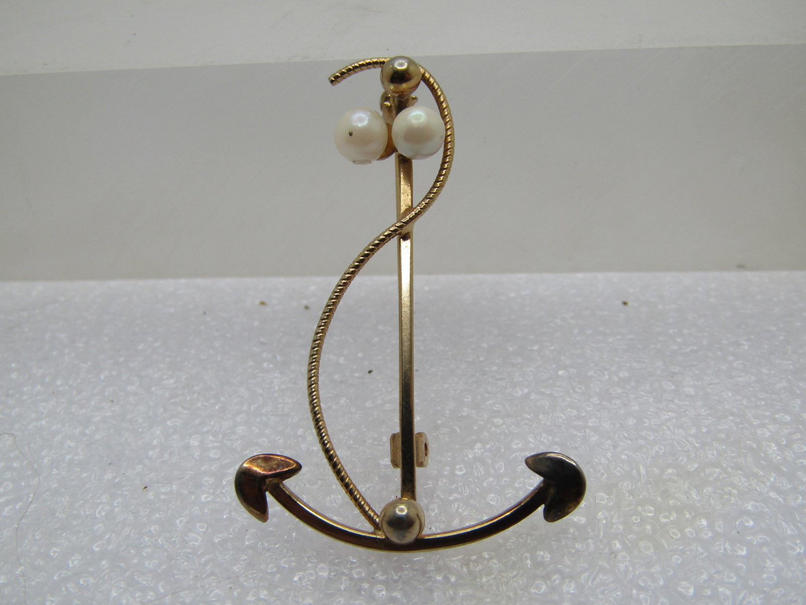 Vintage Anchor & Faux Pearl Brooch, 1960's-1970's (1 of 4)