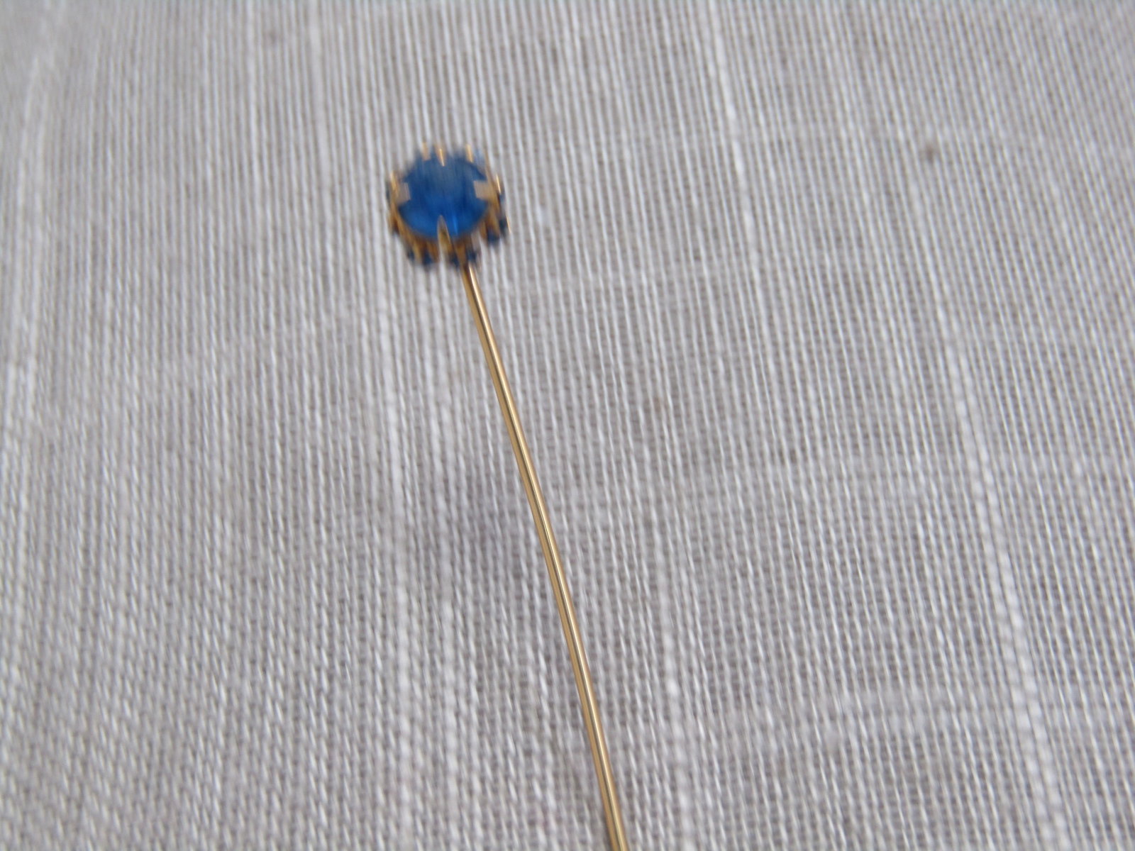 Vintage Blue Rhinestone Stick Pin, 1920's-1930's (1 of 5)