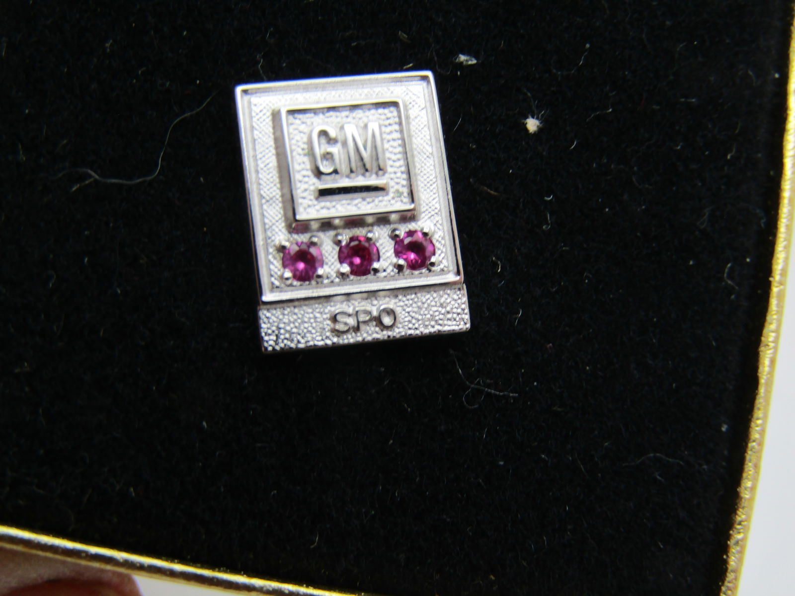Vintage 10kt G.F. Ruby GM SPO Tack Pin, In Original Box - 2