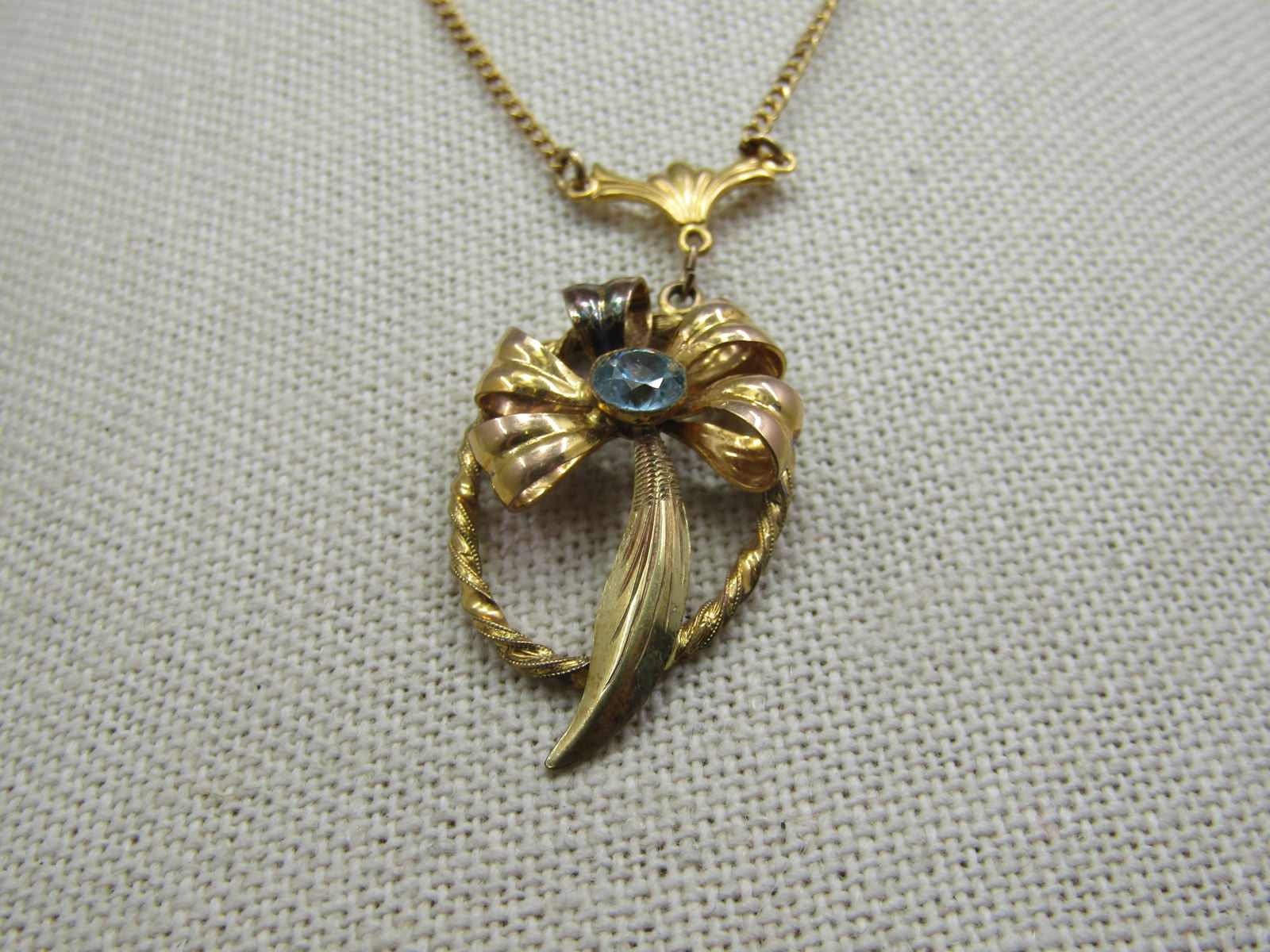 Vintage 12kt G.F. Rhinestone Lavalier Necklace, 18" - 3