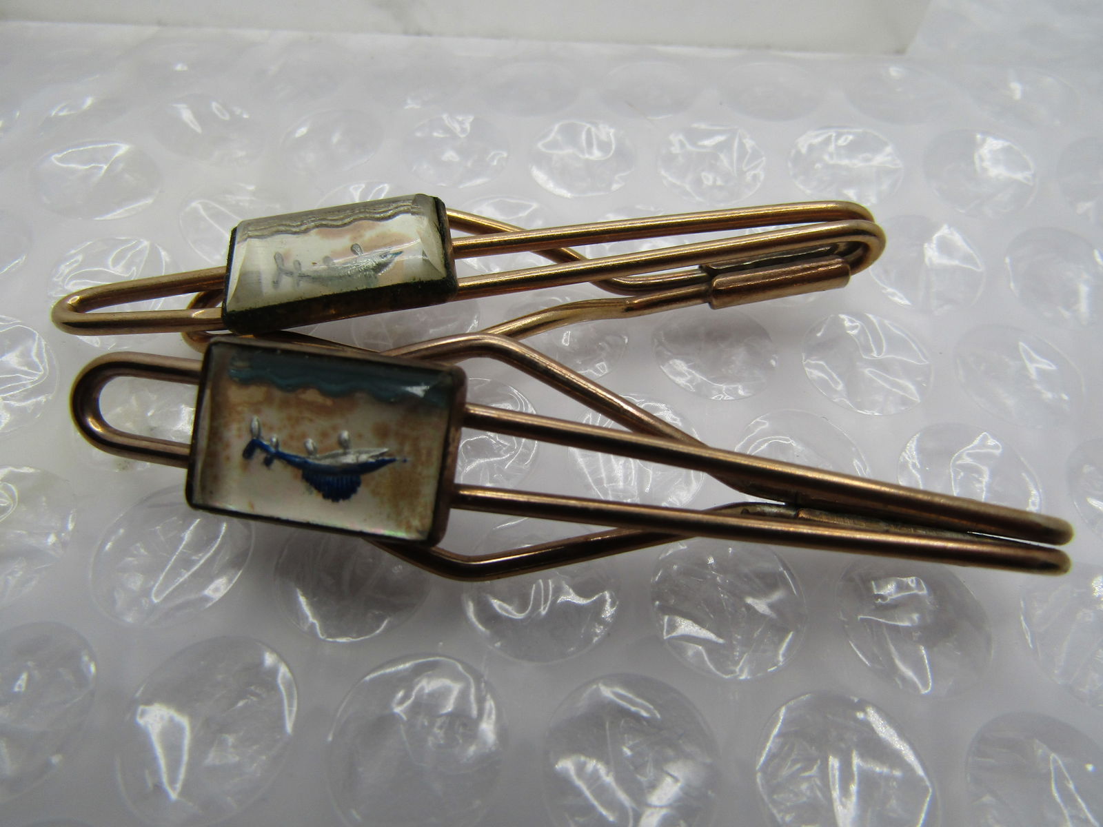 Vintage 10kt G.F. Pair of Marlin/Swordfish Tie Bars, 2.5" , Mid-Century - 5