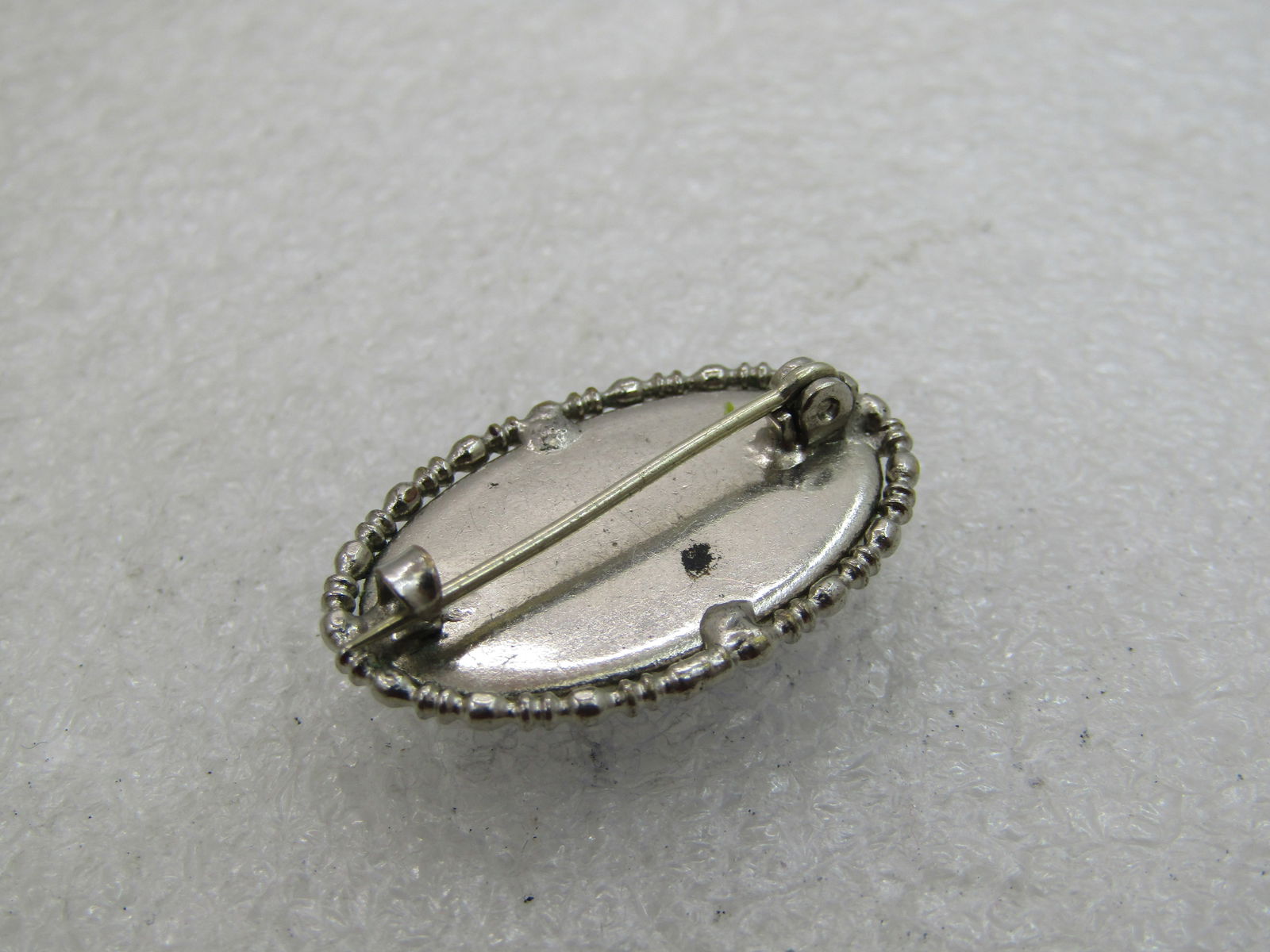 Vintage 10kt Plated Blue Rhinestone Brooch, C-Clasp, 1" - 4