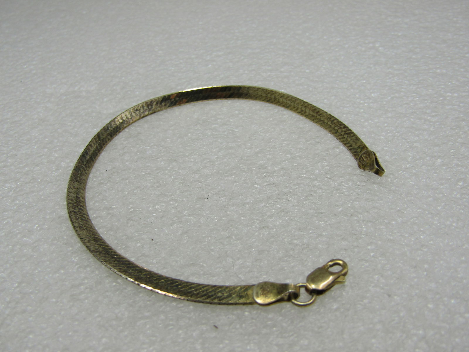 Vintage Milor Sterling, Herringbone Bracelet, Vermeil, 7.5" 4mm (1 of 7)