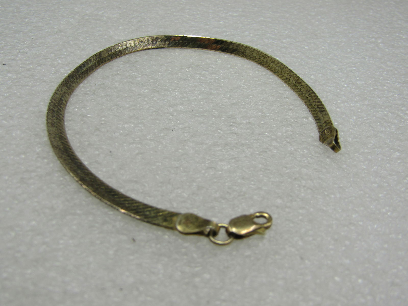 Vintage Milor Sterling, Herringbone Bracelet, Vermeil, 7.5" 4mm - 2