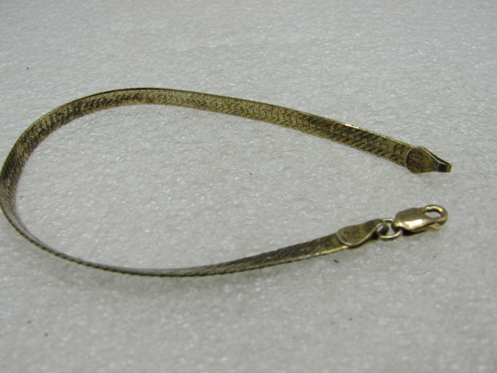Vintage Milor Sterling, Herringbone Bracelet, Vermeil, 7.5" 4mm - 4
