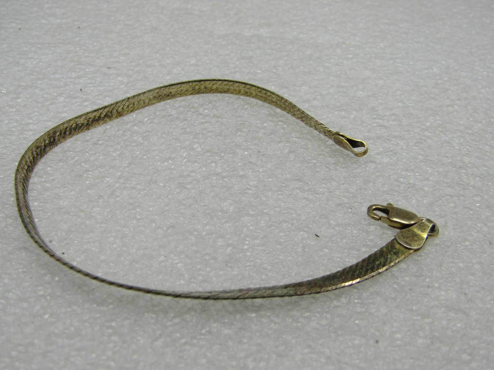 Vintage Milor Sterling, Herringbone Bracelet, Vermeil, 7.5" 4mm - 5
