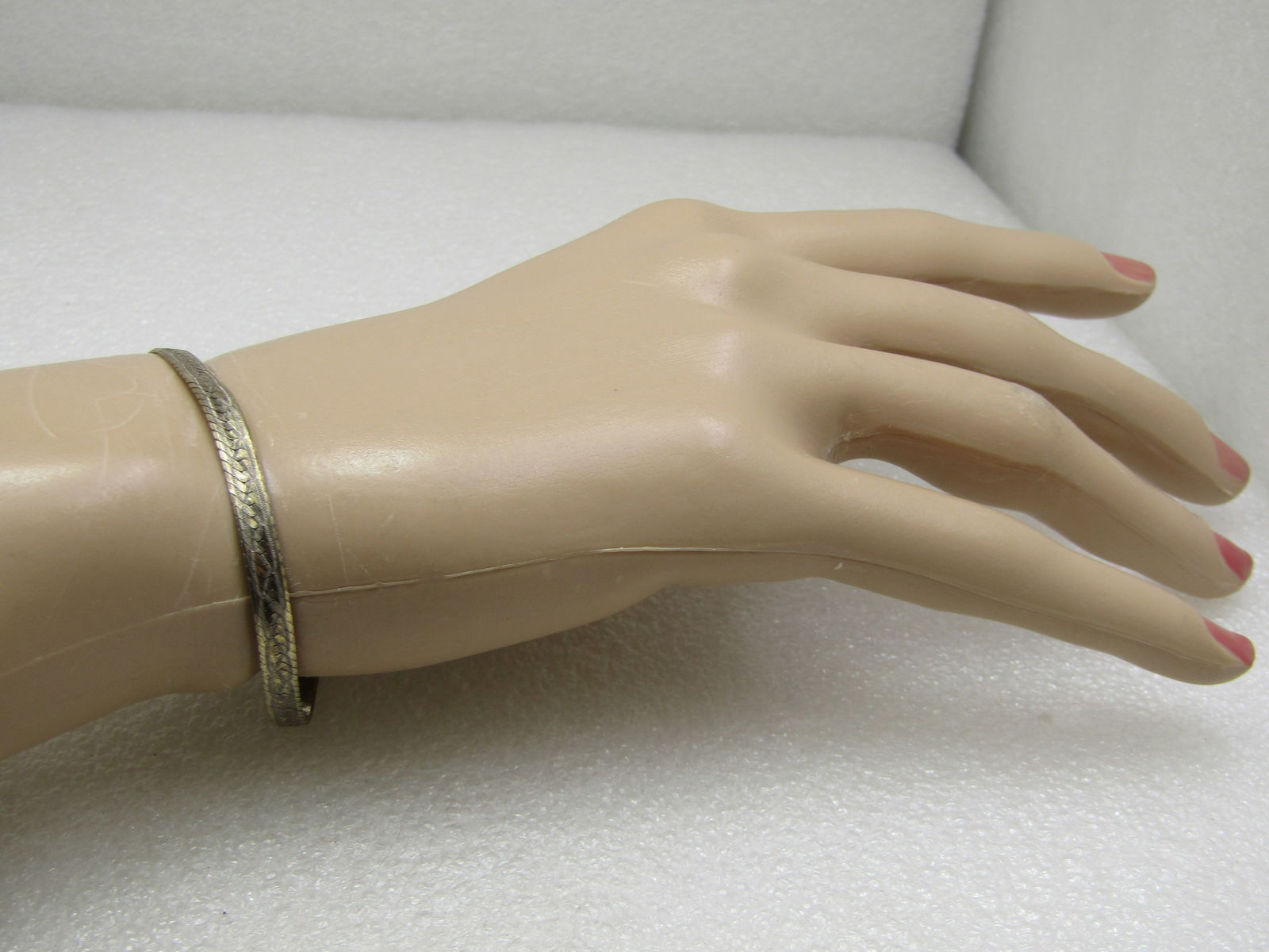 Vintage Milor Sterling, Herringbone Bracelet, Vermeil, 7.5" 4mm - 6