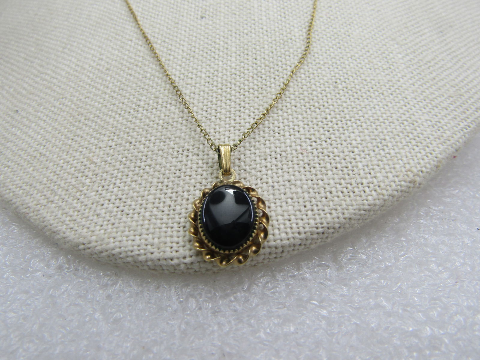 Vintage 12kt G.F. Onyx Necklace, 18", 1960's-1970's Signed - 3