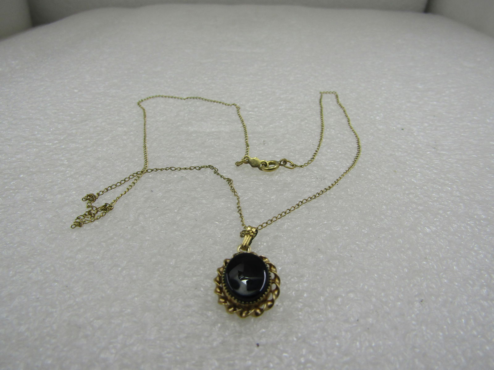 Vintage 12kt G.F. Onyx Necklace, 18", 1960's-1970's Signed - 4