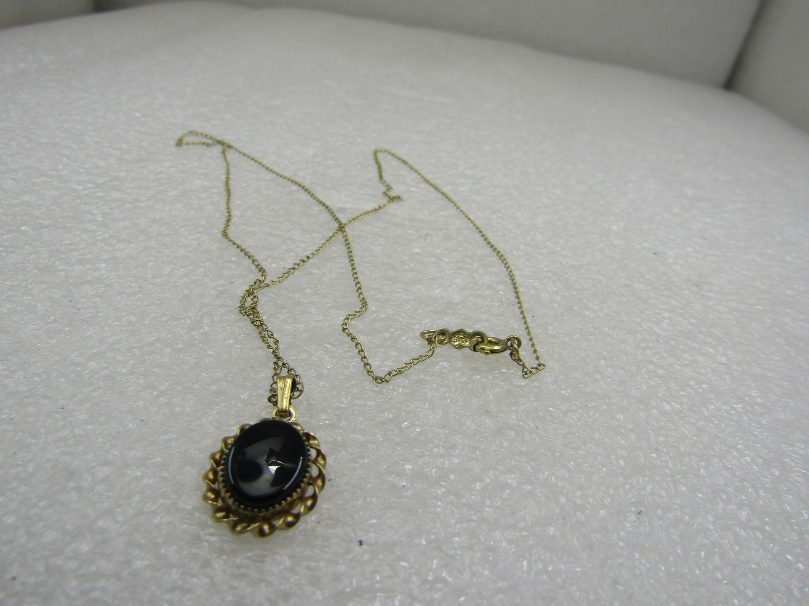 Vintage 12kt G.F. Onyx Necklace, 18", 1960's-1970's Signed - 5