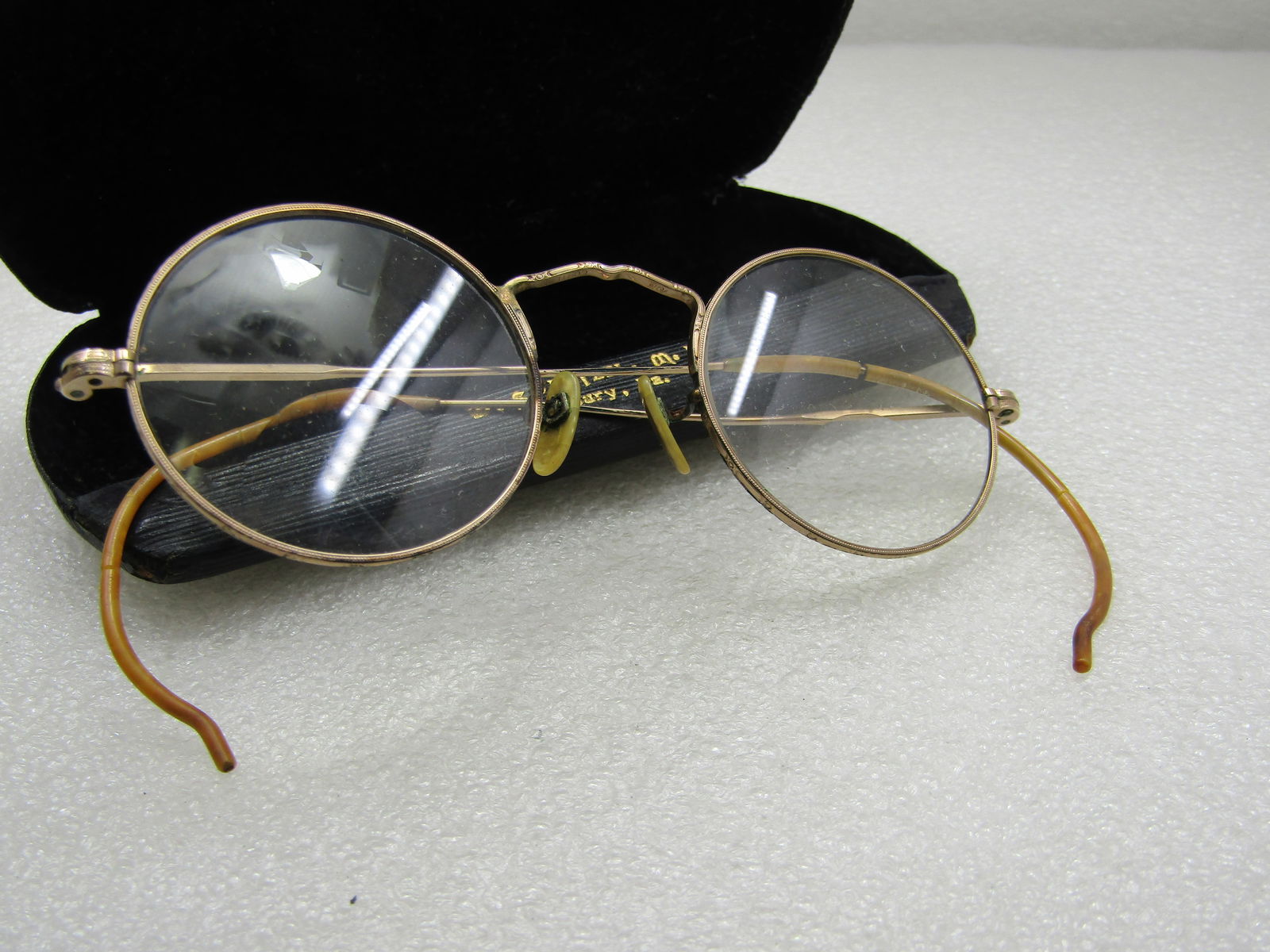 Vintage Cortland AO Early 1900's Eye Glasses in Case, 10kt G.F. - 3