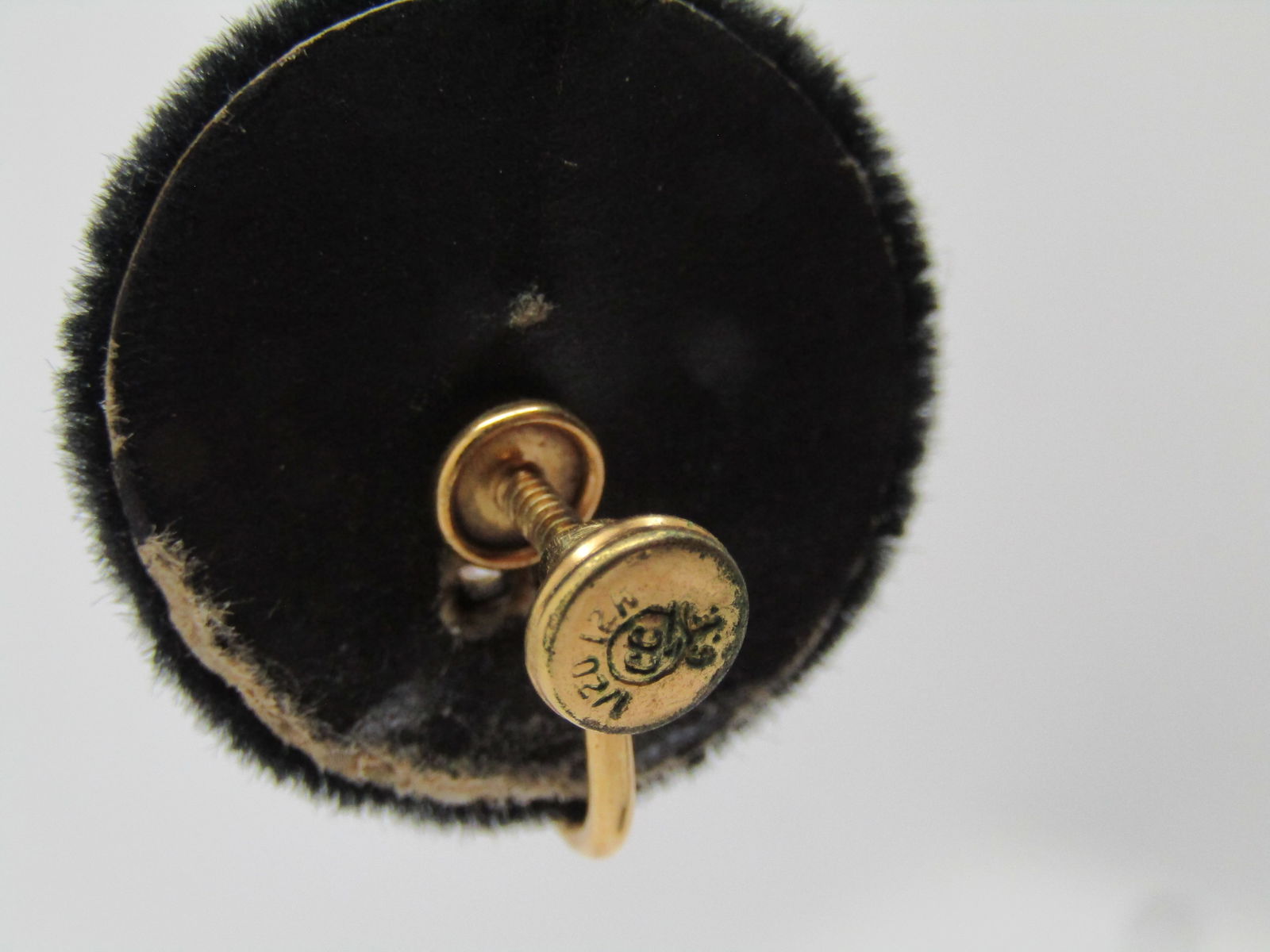 Vintage 12kt G.F. Pink Stone Earrings, Screwback, 1960's - 6