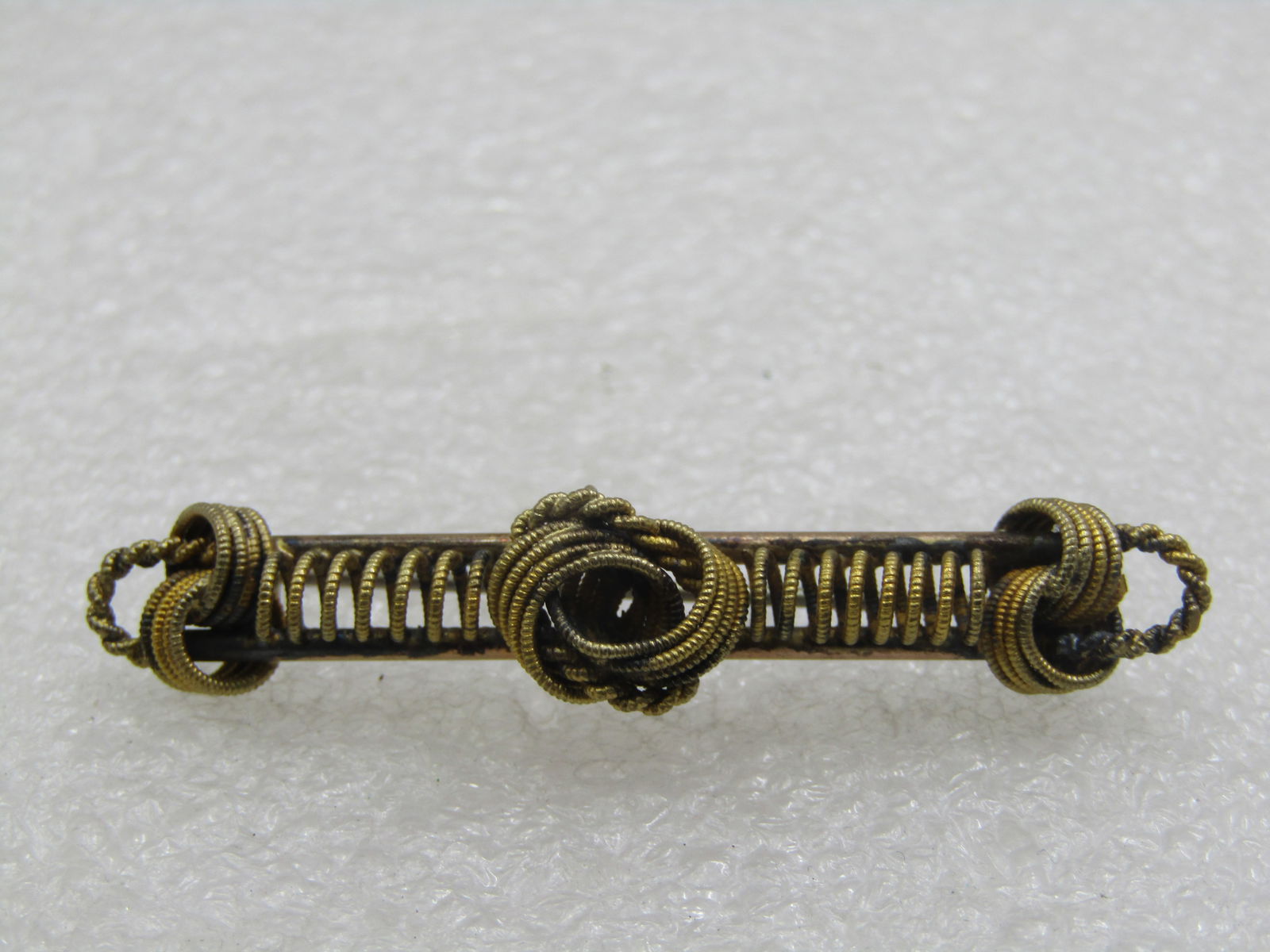 Victorian 12kt G.F. Bar Brooch, C-Clasp, 1800's - 5
