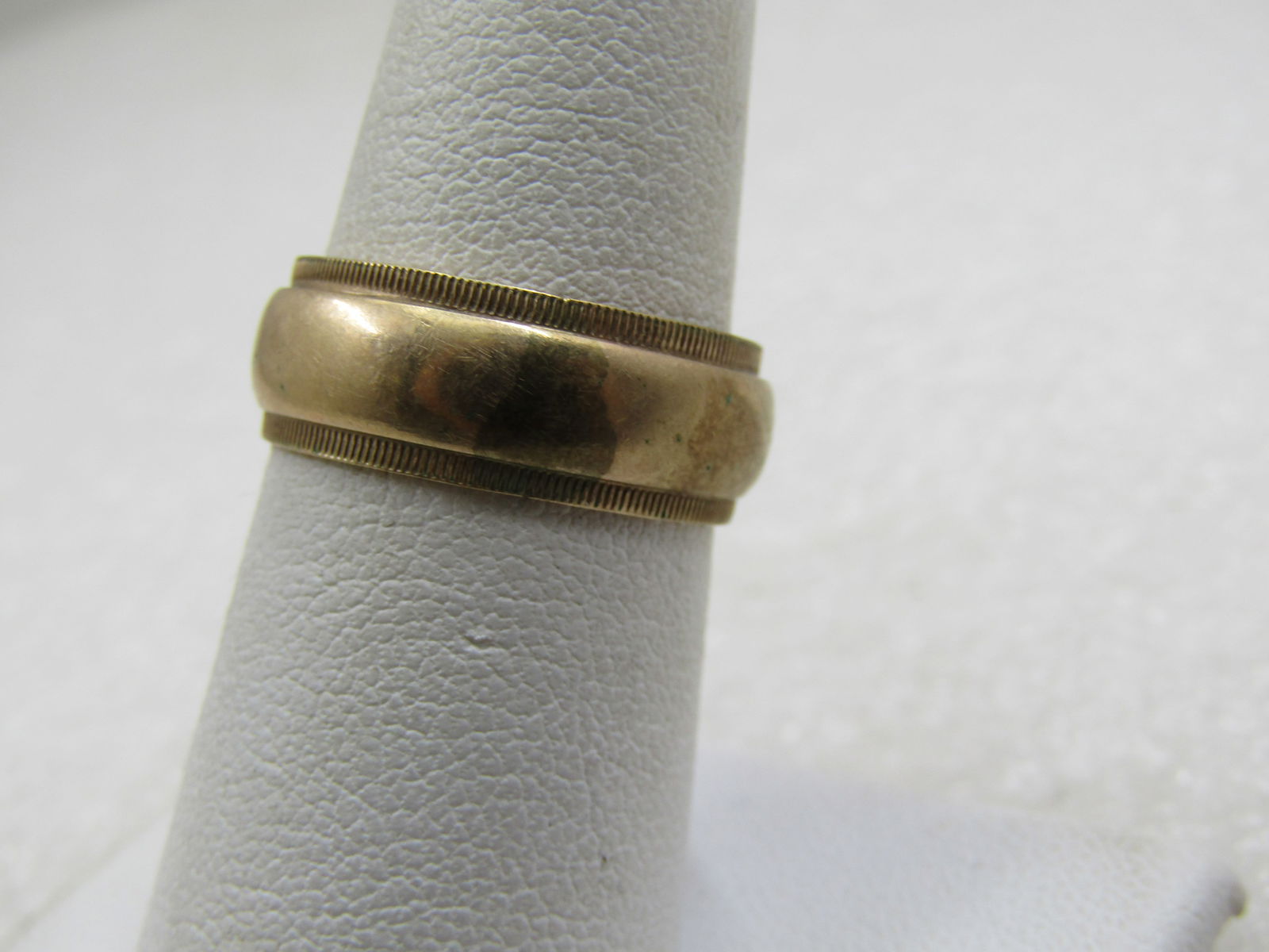 Vintage 10kt G.F. Wedding Band, Sz. 7, 7mm Wide, Signed - 3
