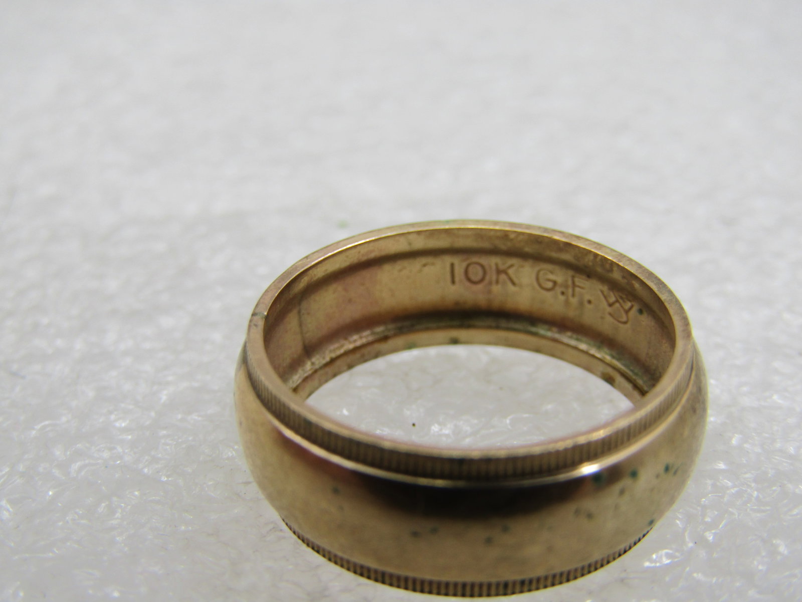 Vintage 10kt G.F. Wedding Band, Sz. 7, 7mm Wide, Signed - 6