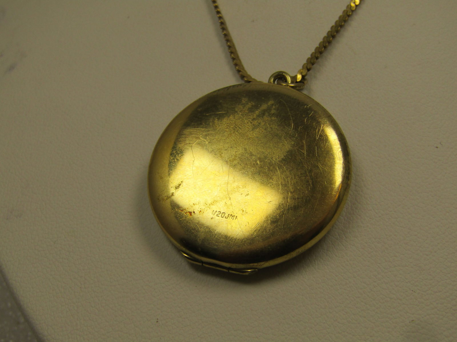 Vintage 14kt G.F. Floral Locket Necklace, 24". Signed JMI, 1950's-1960's - 4