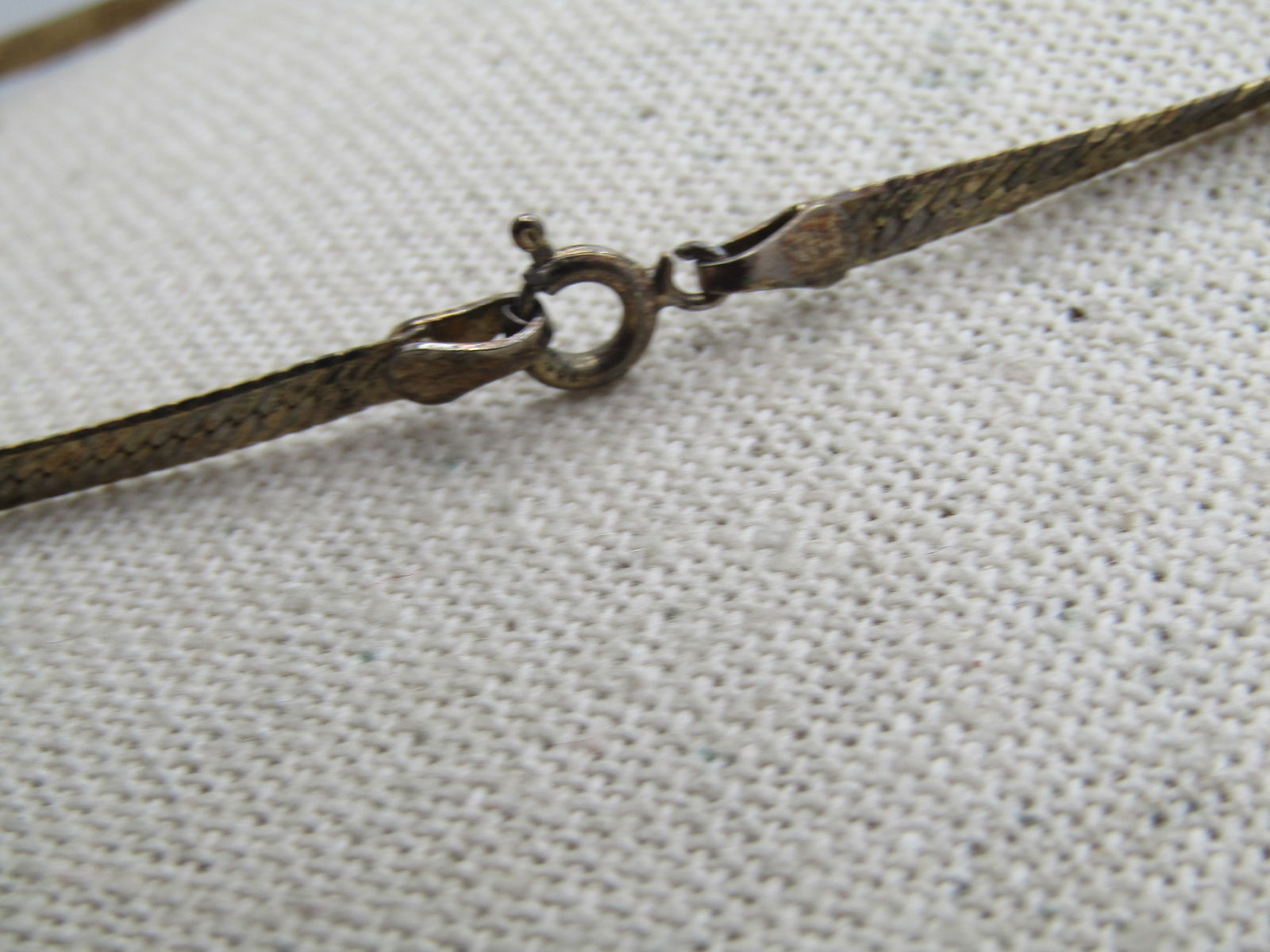 Vintage Herringbone Necklace, 3mm, 18" Long Signed, 1980's-1990's - 6