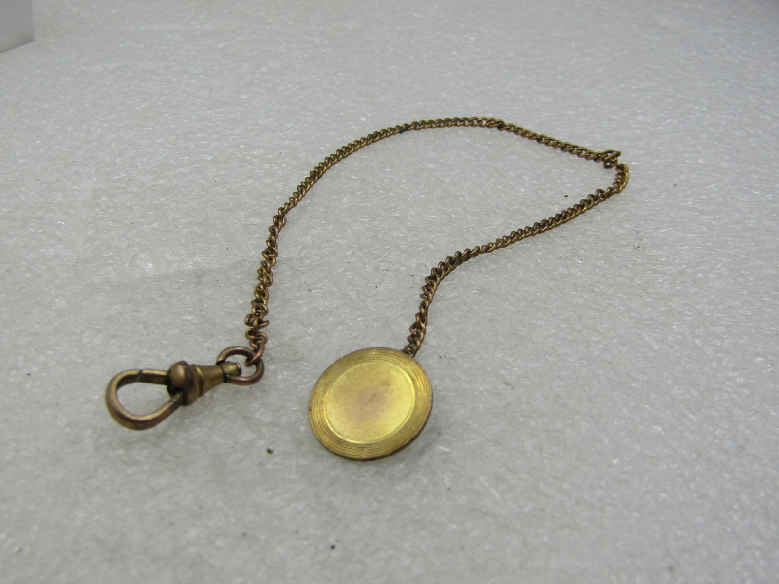 Antique 10kt G.F Early 1900's Watch Chain with Button and Clip, 9", Signed WHB&Co - 2