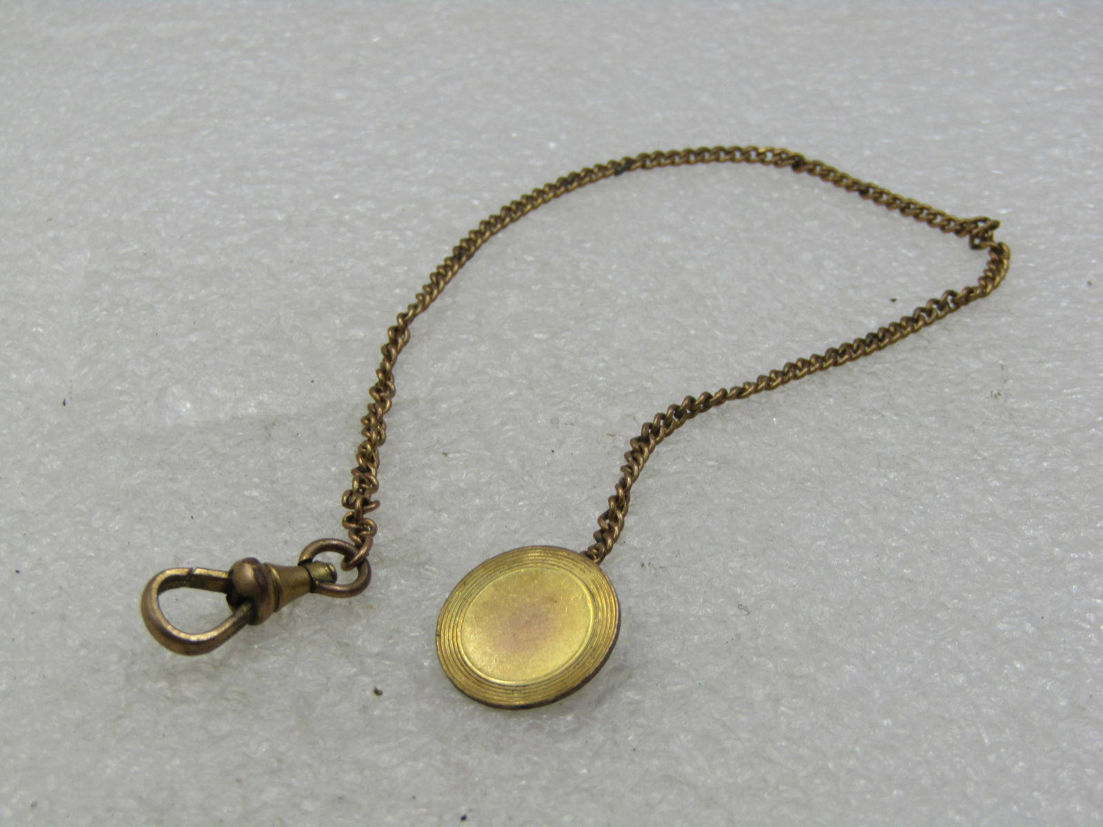 Antique 10kt G.F Early 1900's Watch Chain with Button and Clip, 9", Signed WHB&Co - 3