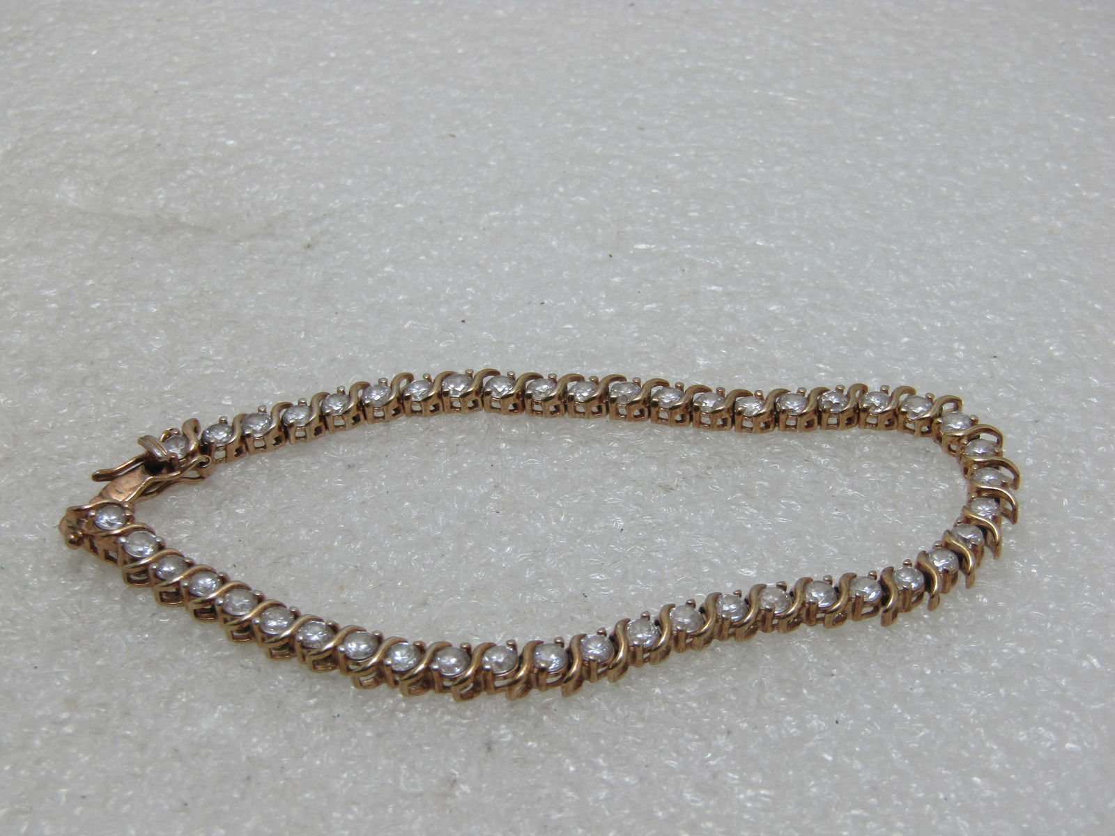 Sterling Gold Vermeil CZ Tennis Bracelet, 7.5", 8+ TCW - 2