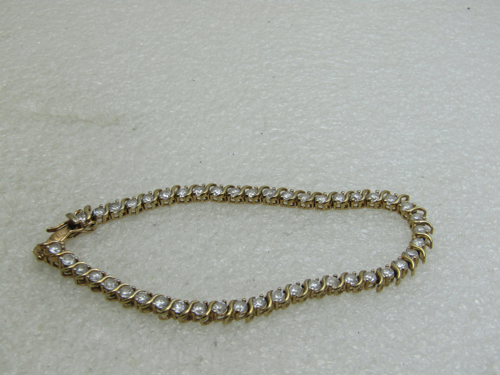 Sterling Gold Vermeil CZ Tennis Bracelet, 7.5", 8+ TCW - 3
