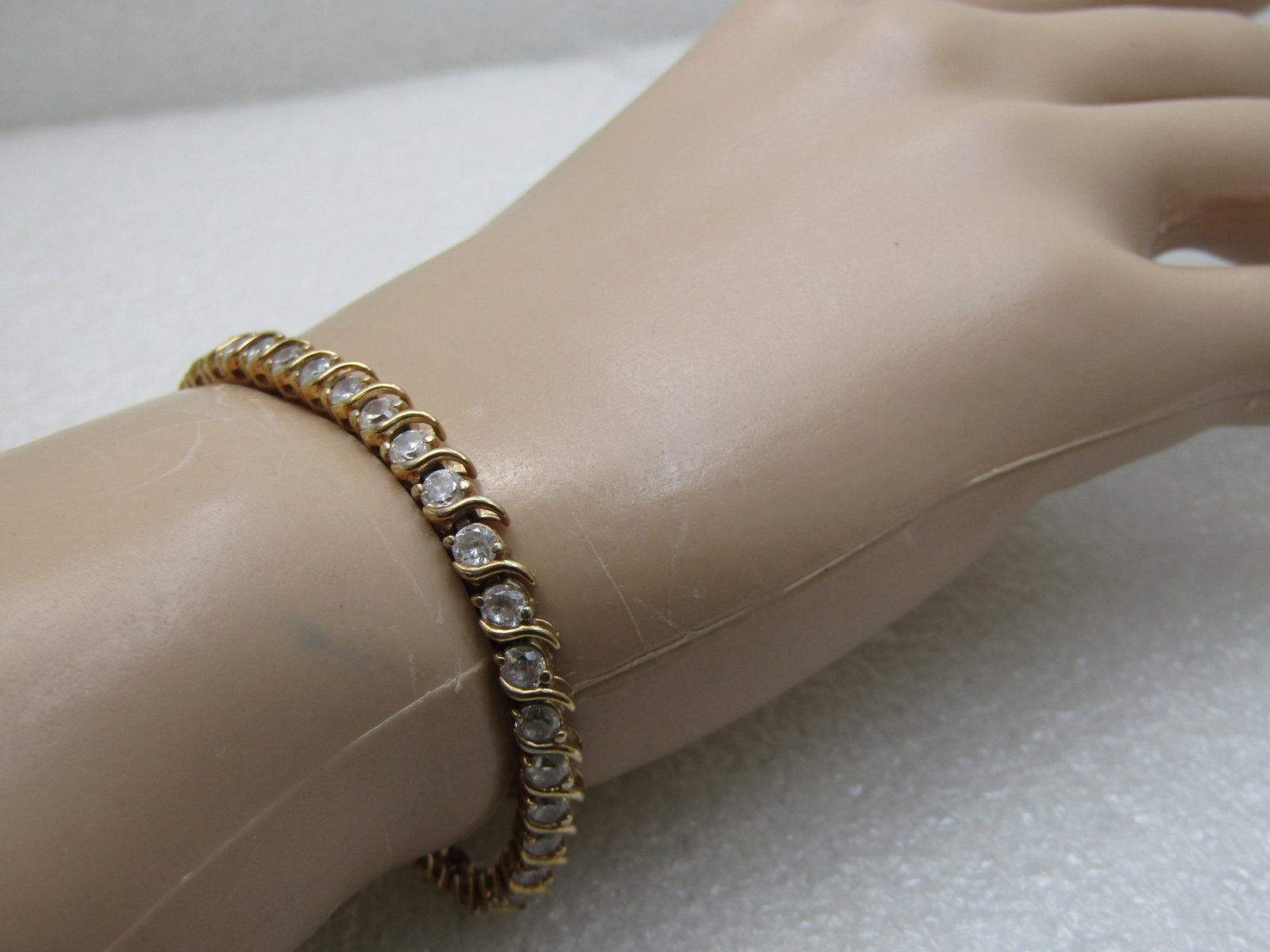 Sterling Gold Vermeil CZ Tennis Bracelet, 7.5", 8+ TCW - 6