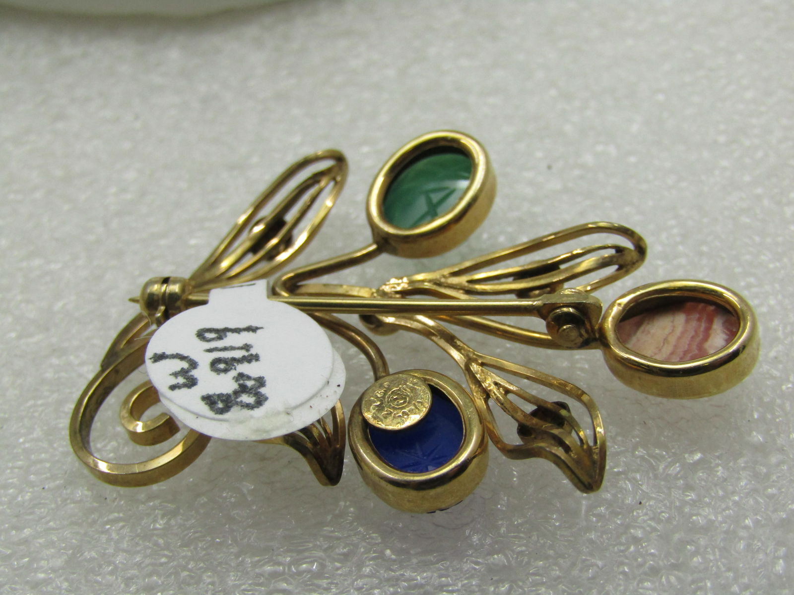 Vintage 12kt G.F. Scarab Brooch, Floral Design, 1960's - 4