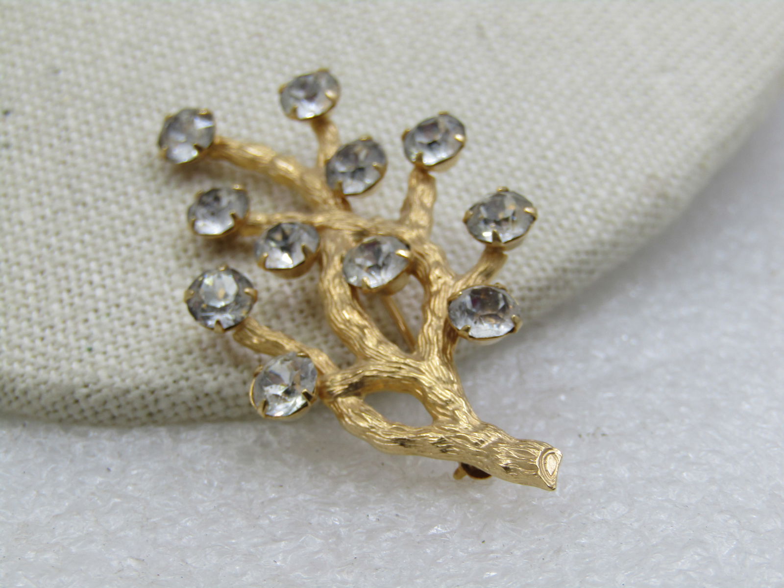 Vintage 12kt G.F. Van Dell Rhinestone Branch Brooch, 1960's-1970's - 3