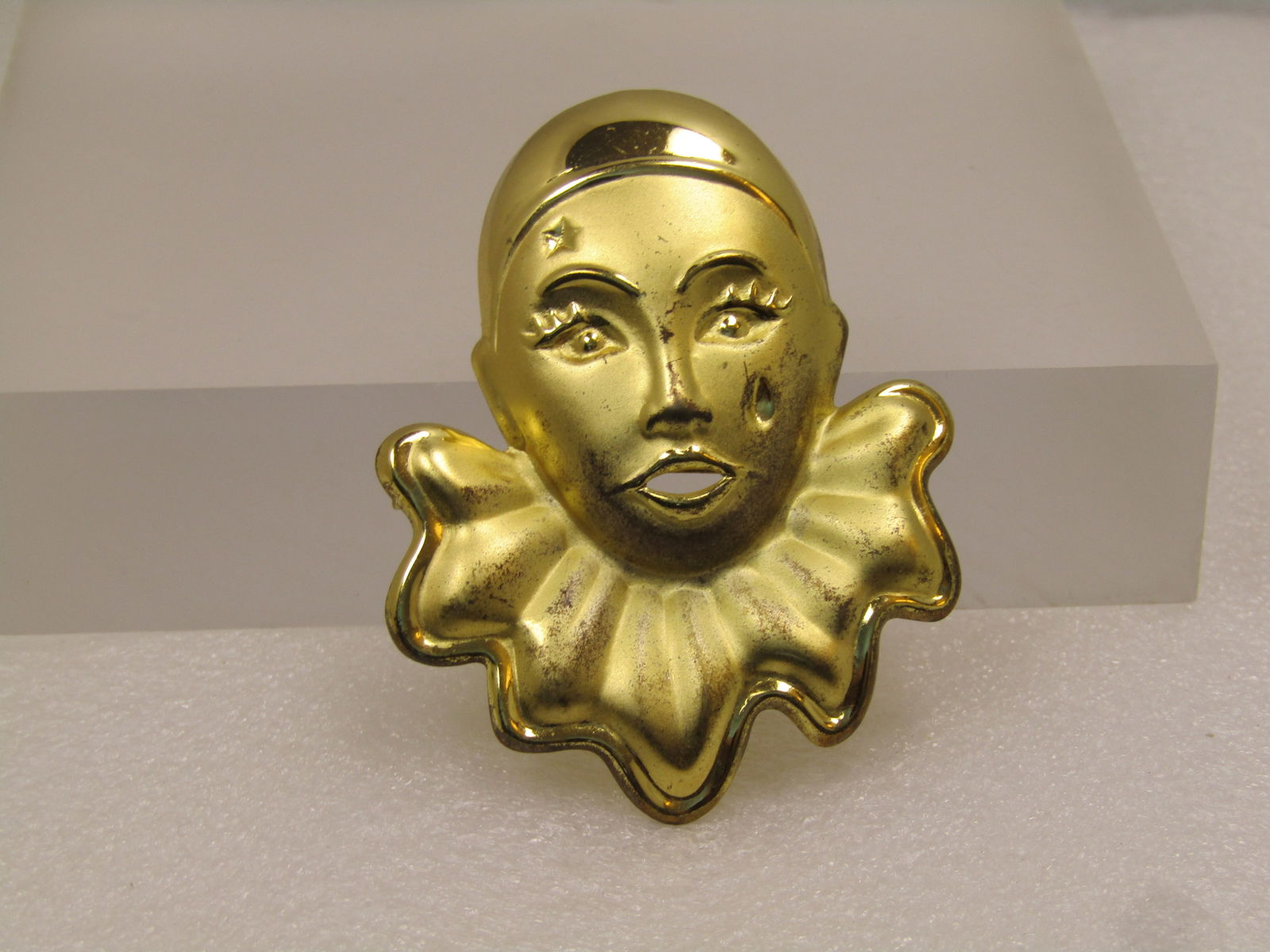 Vintage Clown with Tear (Pierrot) Brooch, 1980's - 3