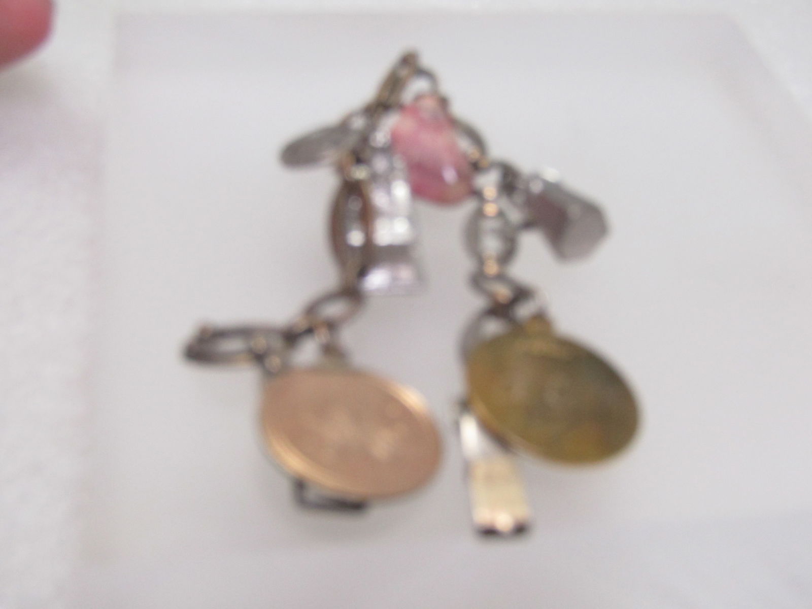 Vintage Sterling Charm Bracelet, 7.75: 6 Charms, 1960's, Some Signed - 6