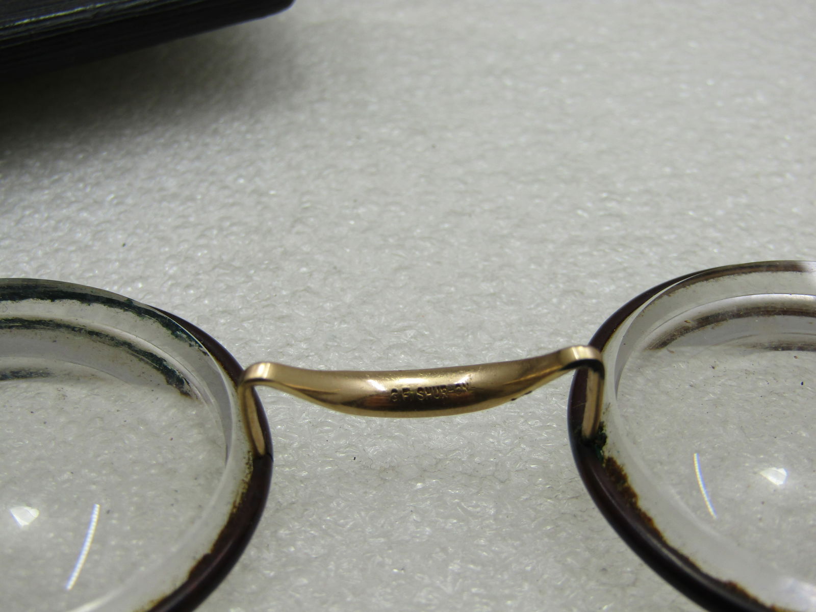 Vintage G.F. Shur-On Eye Glasses in Case, Very Thick, 4.5" - 6