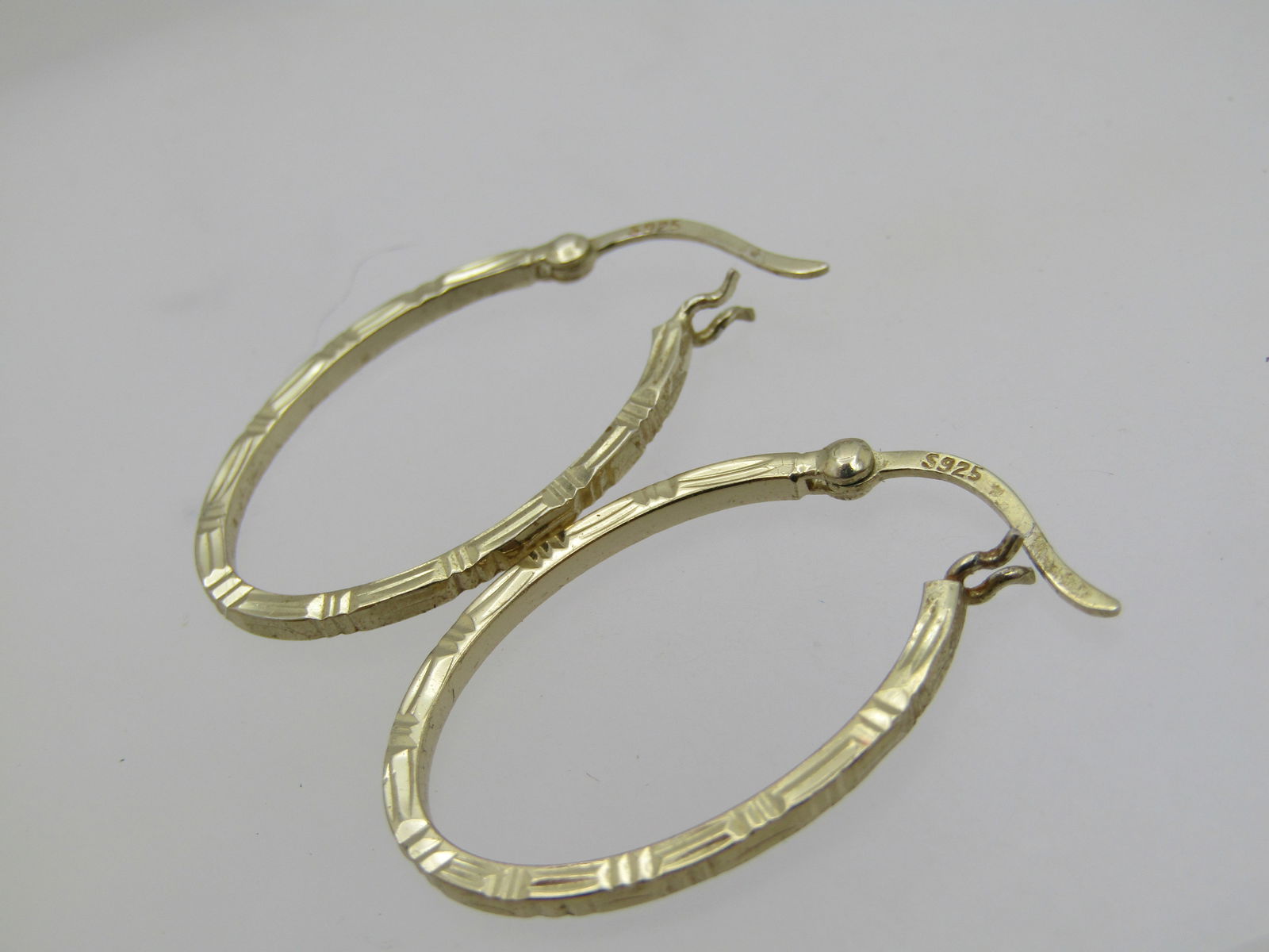 Vintage Sterling Vermeil Hoop Earrings, Pierced, 1980's-1990's - 7