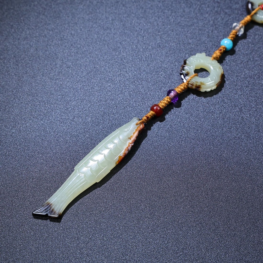 Old Chinese Hetian Jade,lapis lazuli,agate,crystal Pendant - 3