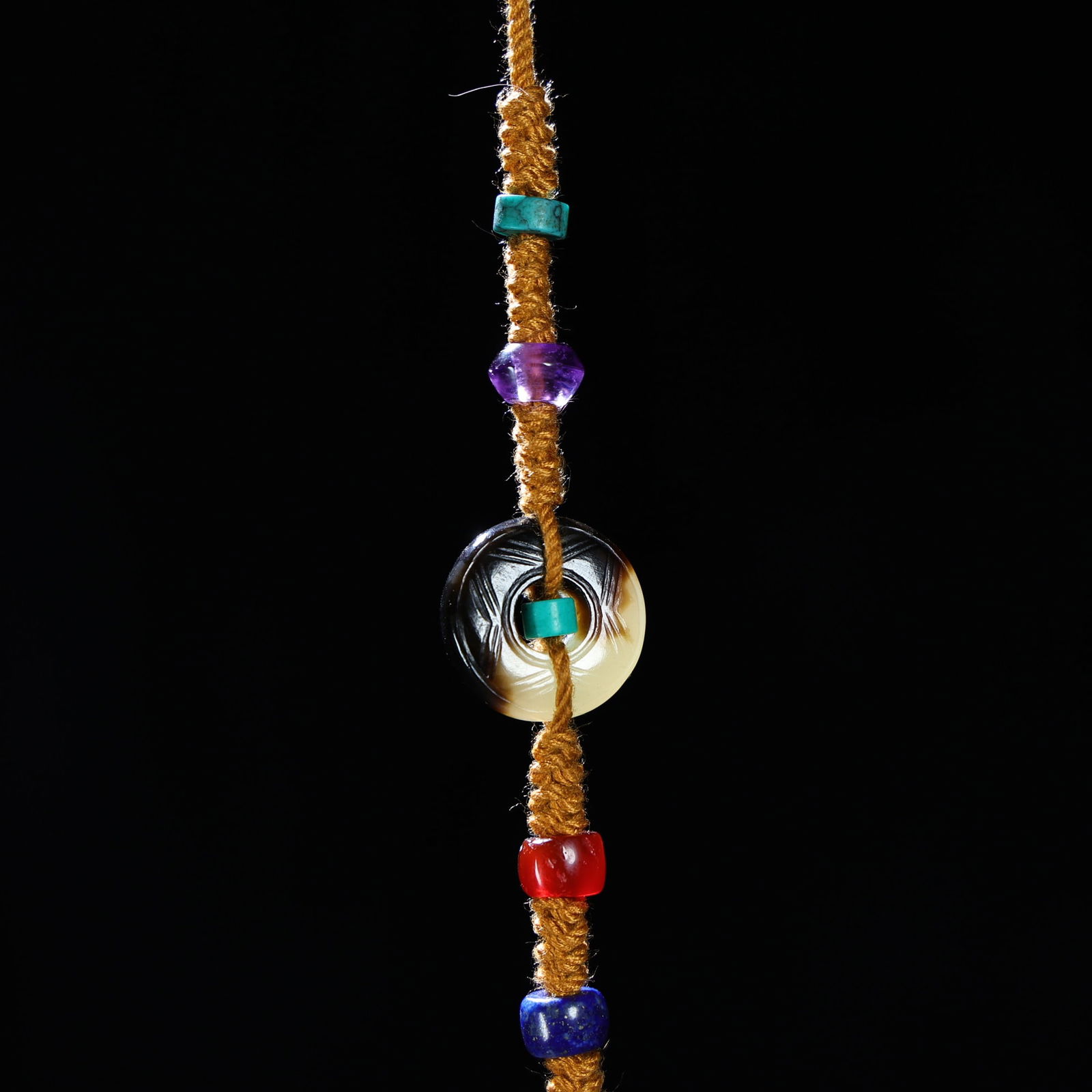 Old Chinese Hetian Jade,lapis lazuli,agate,crystal Pendant - 5