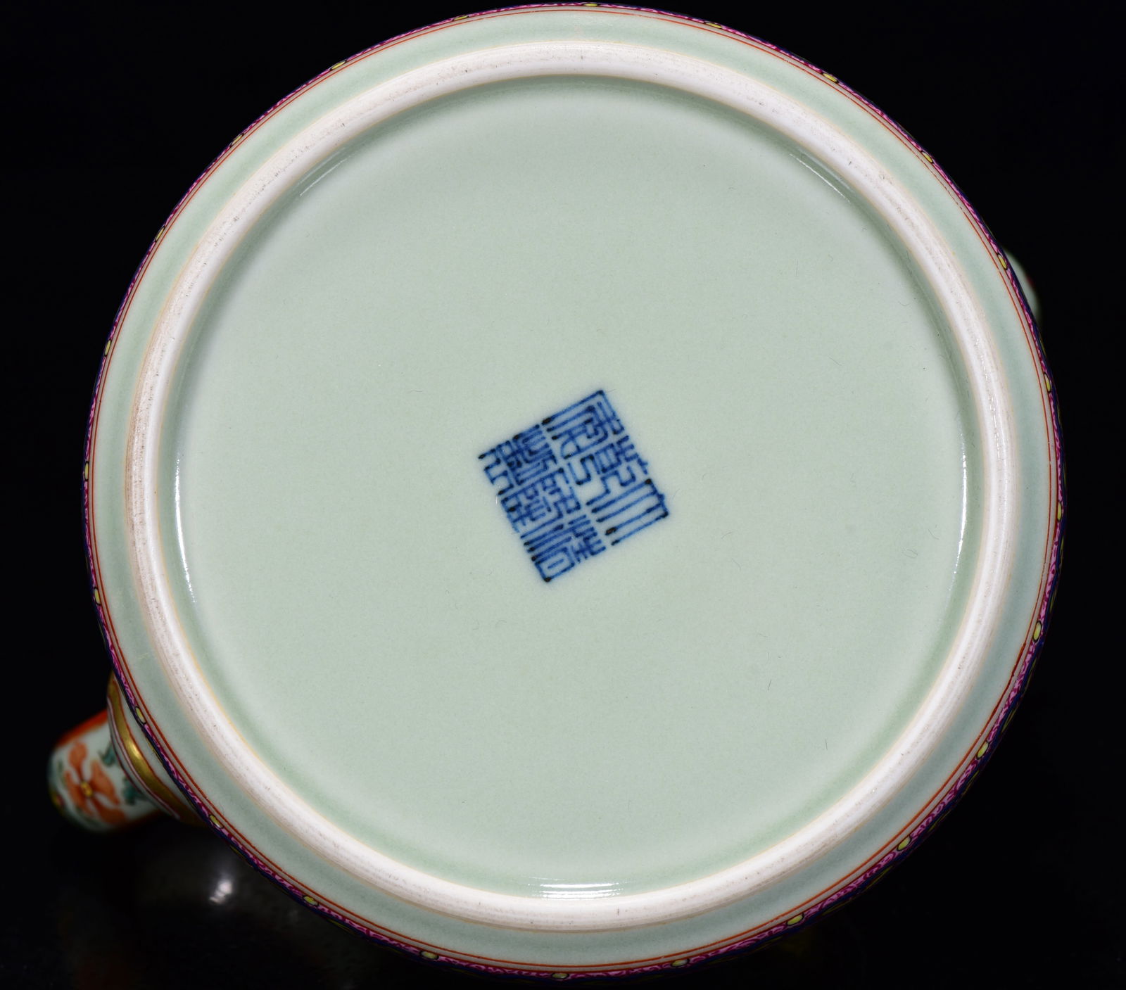 Chinese Gilt Gold Famille Rose Poetic Prose Porcelain Wine Pot w Qianlong Mark - 9