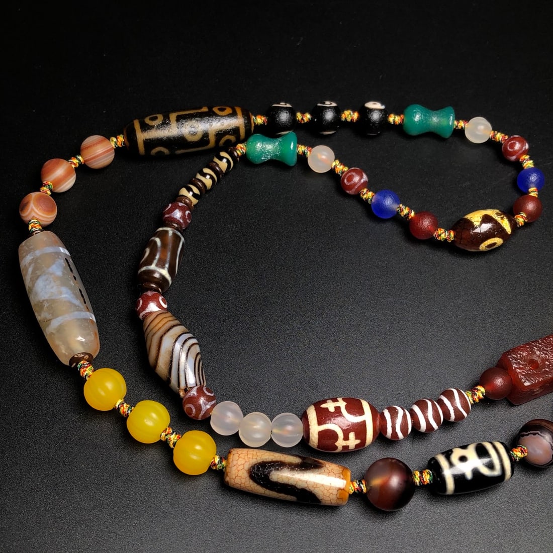 Hand knitting Tibetan DZI Agate Necklace - 4