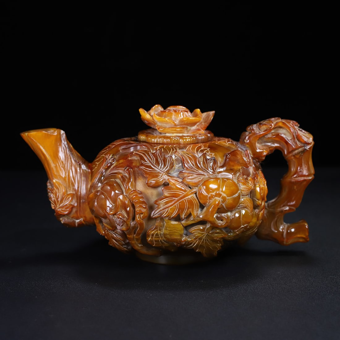 Hand Carved Ox Horn Pumpkin Teapot (1 of 10)
