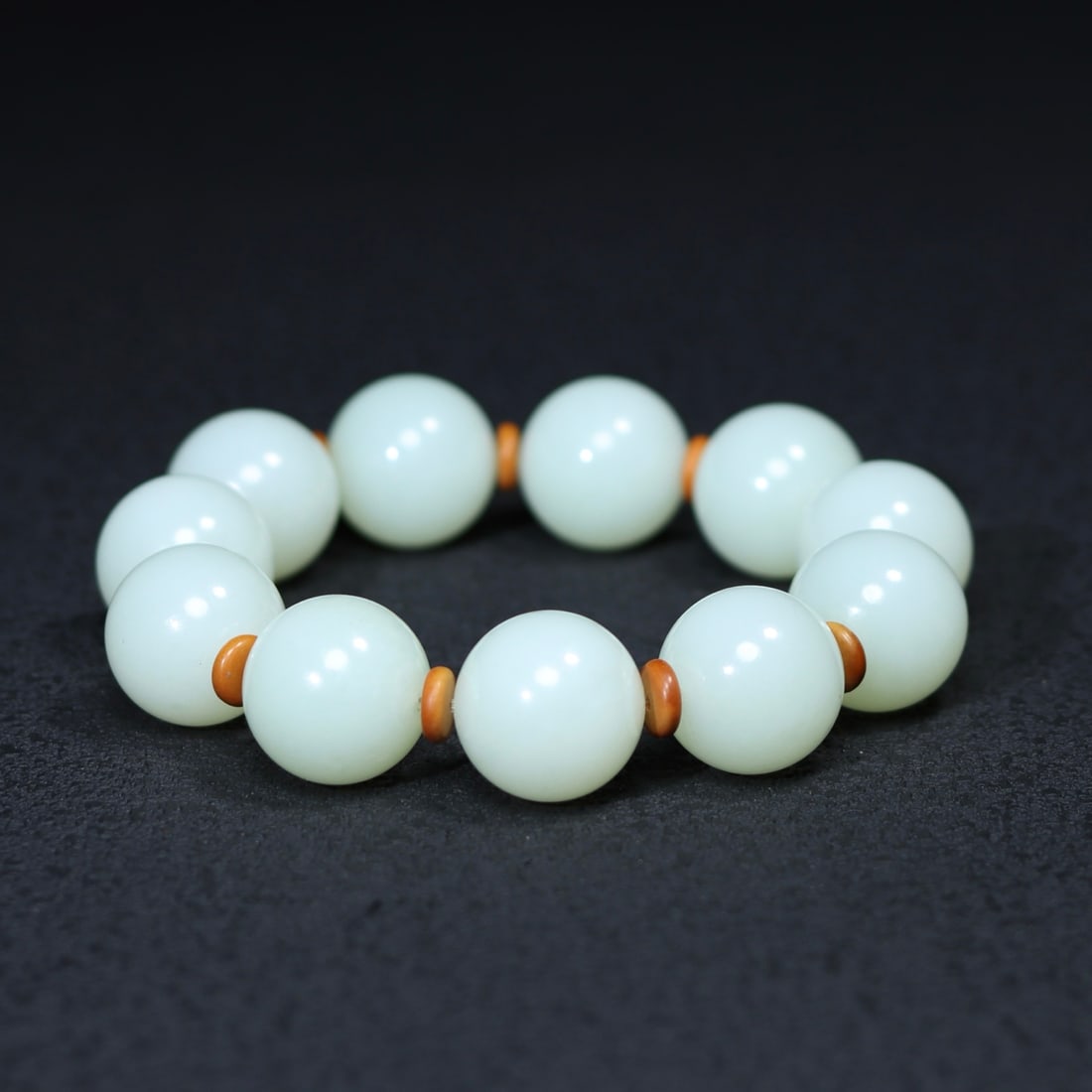 Superb Chinese Hetian Jade Beads Hand Chain - 2