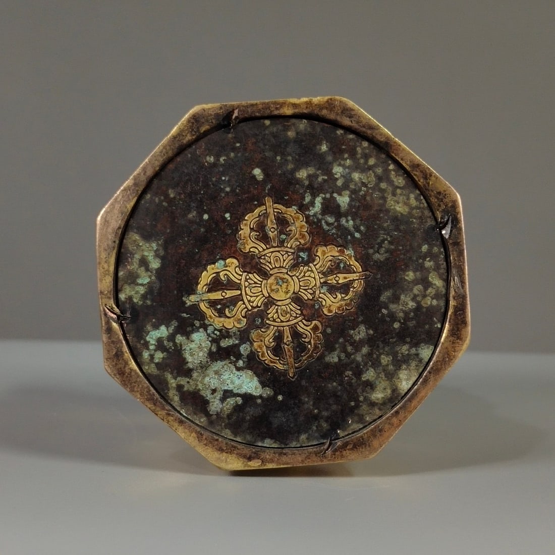 Old Chinese Gilt Gold Copper Laughing Buddha Statue - 9