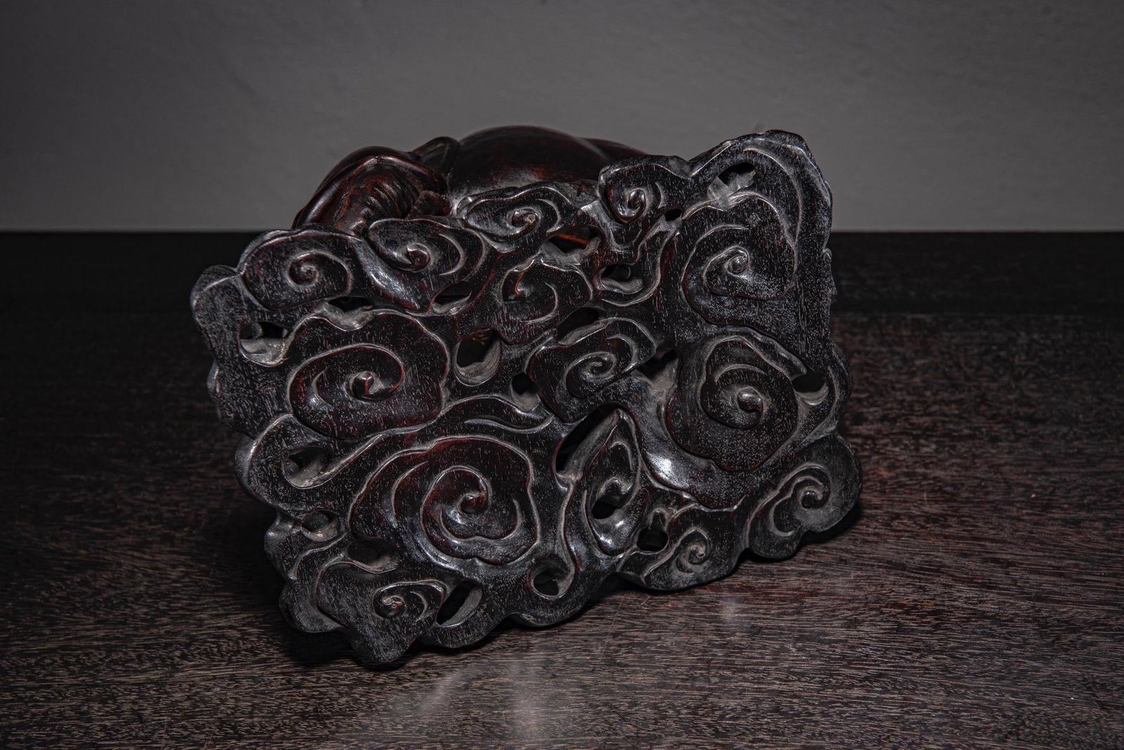 Old Chinese Bamboo Carved Elephant & Kid Statue - 7