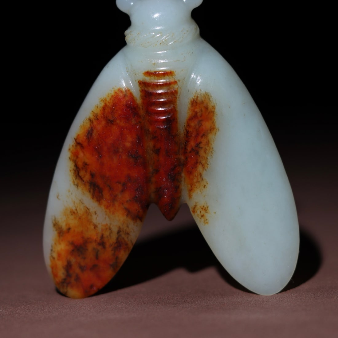 Old Chinese Hetian Jade Cicada Pendant - 2