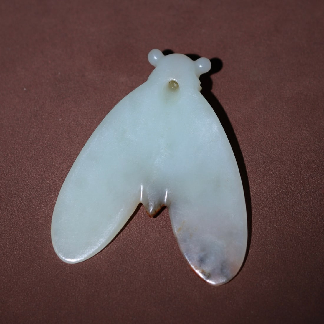 Old Chinese Hetian Jade Cicada Pendant - 6