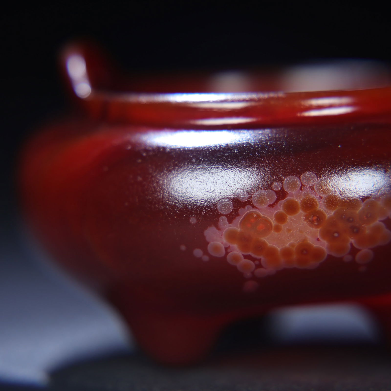 Chinese Red Agate Double Ear Incense Burner - 4
