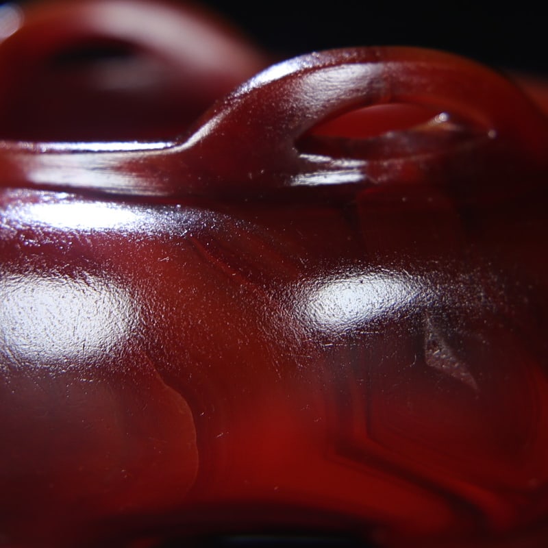 Chinese Red Agate Double Ear Incense Burner - 5